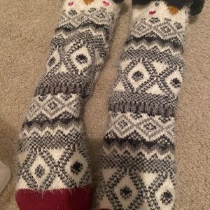 Accessorize Patterned Knit Socks - Black, White, Red